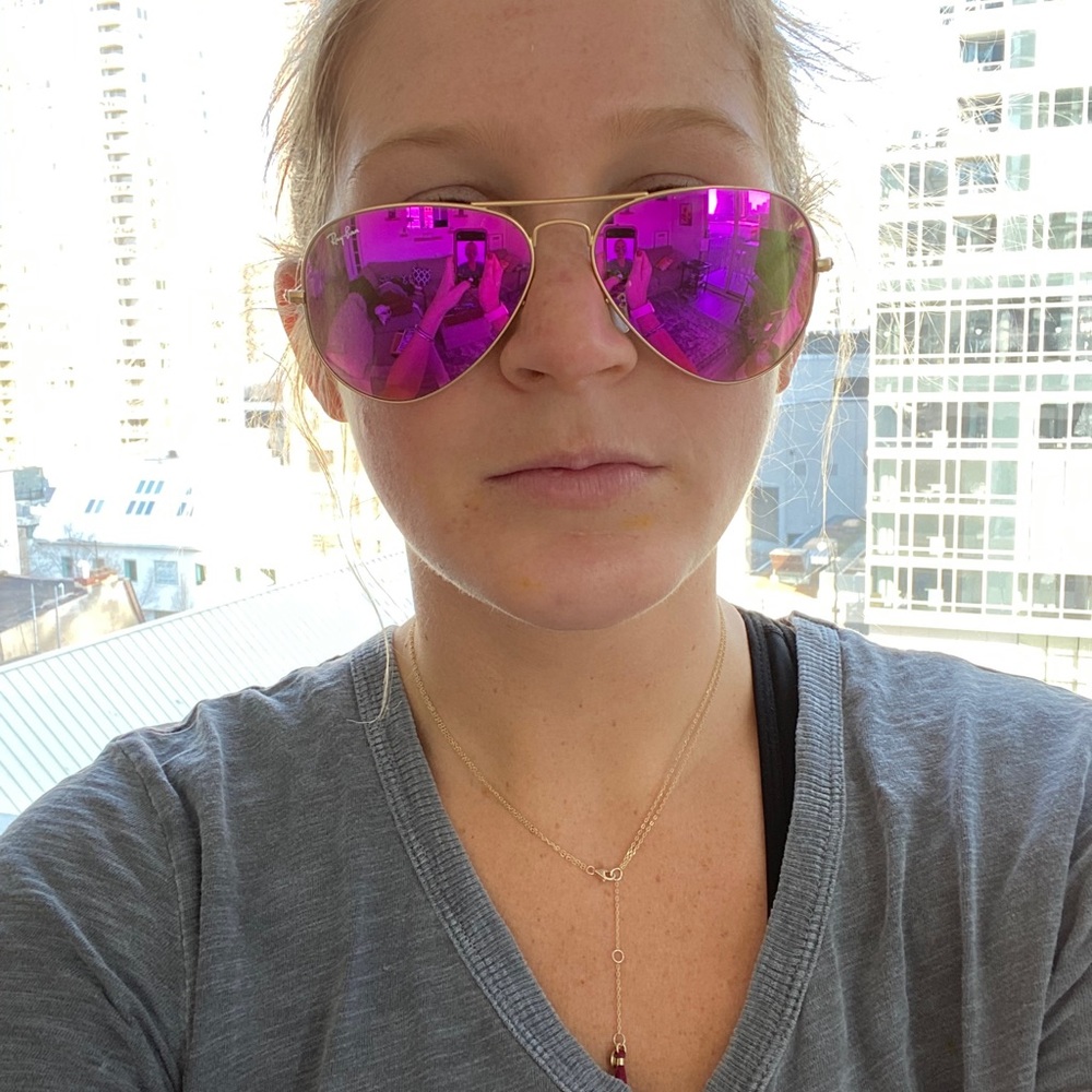 Authentic hot pink reflective aviator ray bans